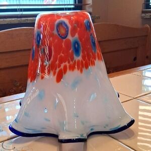 Murano Style Vibrant Art Glass Millefiori Lamp Light Shade. Exellent Condition!!